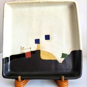 Stoneware Artisan Plate - signed